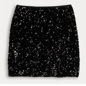 Nine West Black Sequin Mini Skirt